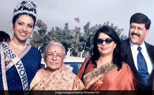 Priyanka Chopra And Her Parents In A Miss World Throwback. Circa 2000