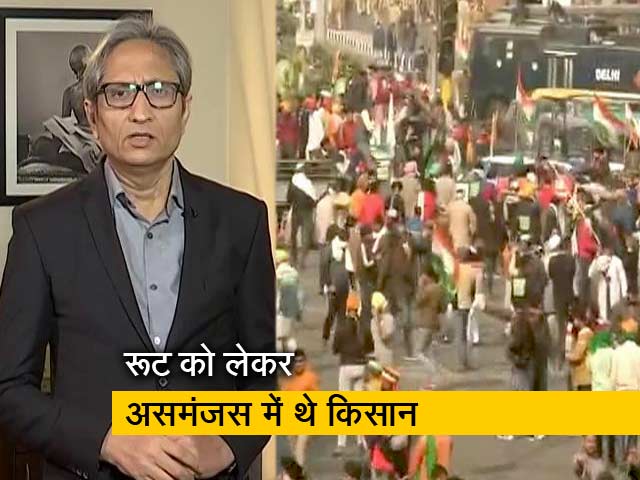 रवीश कुमार का प्राइम टाइम: दिल्ली में कई जगहों पर पुलिस और किसानों में टकराव