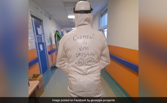Nurse In Italy Proposes Girlfriend Using His Covid Gown