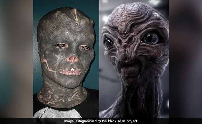 बॉडी ट्रांसफॉर्मेशन करवाकर 'Black alien' बना यह शख्स, पूरे शरीर में बनवा डाले टैटू- देखें Photos