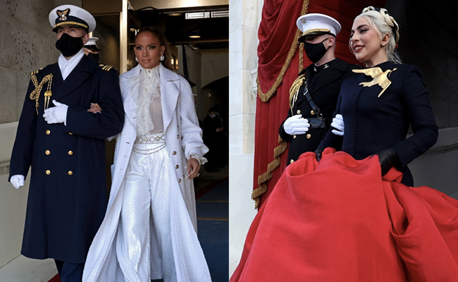Lady Gaga, Jennifer Lopez's Statement Outfits At The Inauguration Ceremony