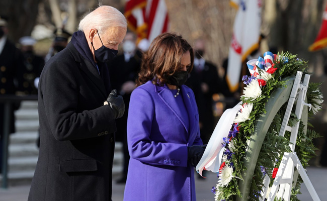 Biden, Harris Pay Respects To US Military War Dead At Arlington Cemetery