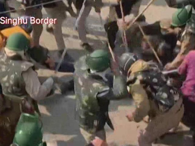 Violence At Farmers' Protest Site At Singhu Border