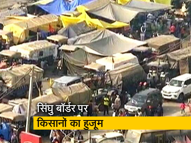आंदोलन के 46वें दिन सिंघु बॉर्डर पर किसानों का हुजूम बढ़ा