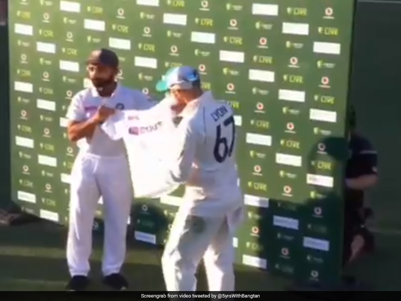 Watch: Ajinkya Rahane Presents Nathan Lyon With Jersey Signed By Team India Players On His 100th Test