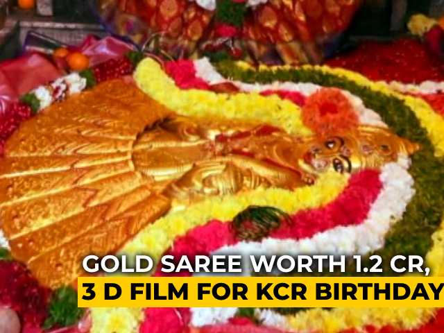 KCR's Lavish Birthday Celebration With 2.5 Kg Gold Saree, 3D Film On Life