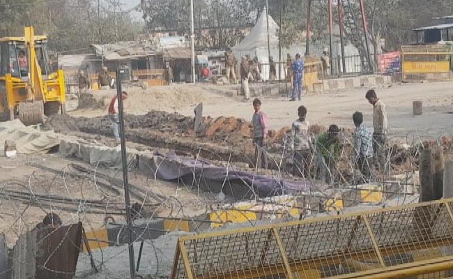 Watch: More Barbed Wire Fences, Spikes On Roads At Singhu Protest Site