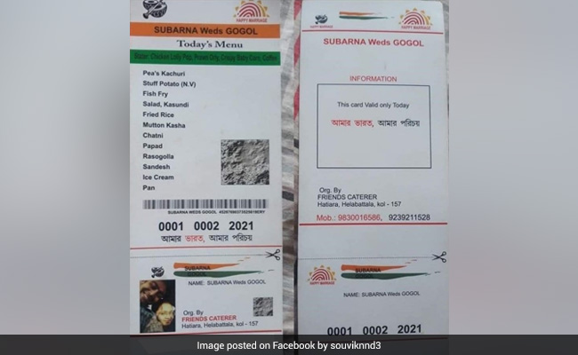 शादी में कपल ने Aadhaar Card स्‍टाइल में छपवाया फूड मेन्यू कार्ड, लोग बोले-  लाना जरूरी है क्या...