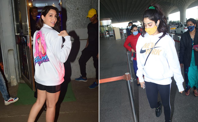 Nora Fatehi And Janhvi Kapoor Prove That Sweatshirt Weather Isn't Going Anywhere