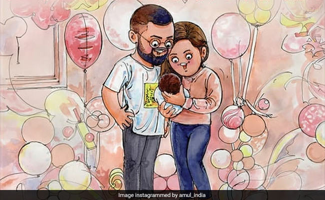Amul Gives Pic Of Anushka Sharma, Virat Kohli And Vamika The Utterly, Butterly Treatment