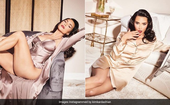 Only Kim Kardashian Could Make A Silk Night Suit Look This Good
