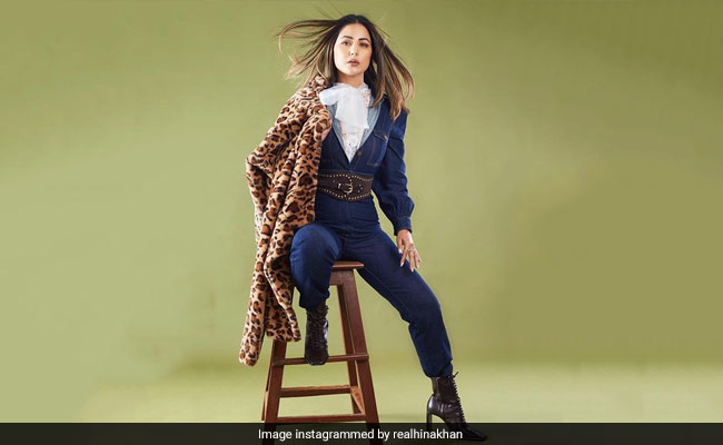 Here's How Hina Khan Gives A Stylish Twist To Her Denim Jumpsuit