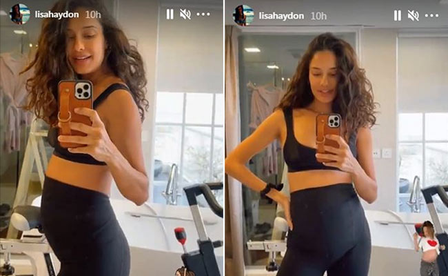 Lisa Haydon's Chic Workout Look Showcases Her Baby Bump For A Pilates Session