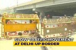 Slow Traffic Movement At Delhi-UP Border Amid Farmers' Protest Slow Traffic Movement At Delhi-UP Border Amid Farmers' Protest