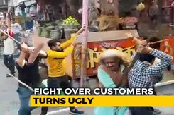 On Camera, UP Shopkeepers Fight Over Customers, With Rods And Sticks On Camera, UP Shopkeepers Fight Over Customers, With Rods And Sticks