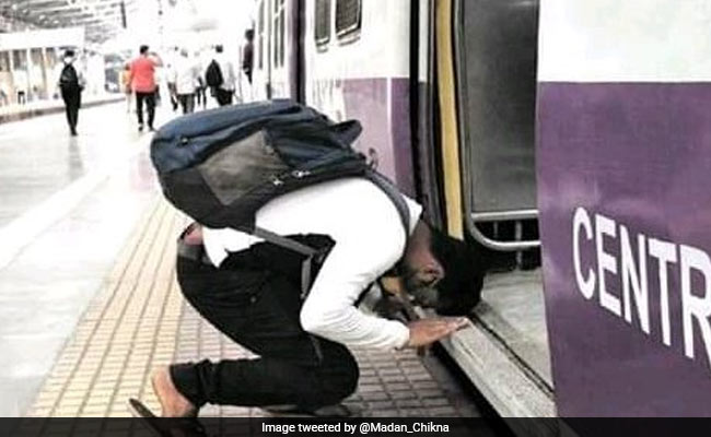 Viral Pic Shows Man Bowing Before Mumbai Local Train. Anand Mahindra Says...