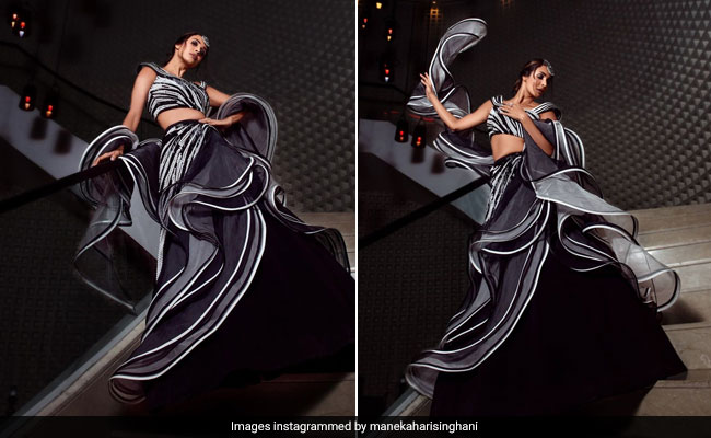 Malaika Arora Does Black And White Right In A Magnificent <i>Lehenga</i>