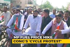 Madhya Pradesh Congress MLAs Ride Bicycles In Protest Against Fuel Prices Madhya Pradesh Congress MLAs Ride Bicycles In Protest Against Fuel Prices