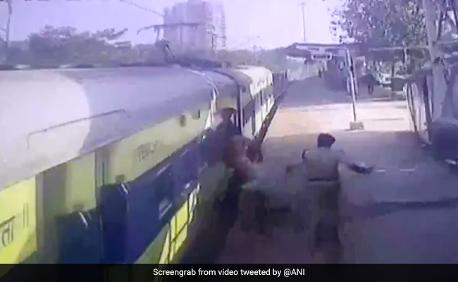 Watch: Railway Cop Saves Differently-Abled Man From Falling Under Train