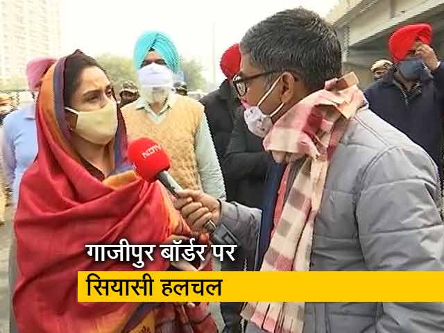 गाजीपुर बॉर्डर पहुंचीं हरसिमरत कौर, केंद्र पर साधा निशाना