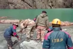 ITBP Removes Obstacles From Lake Formed In Uttarakhand ITBP Removes Obstacles From Lake Formed In Uttarakhand