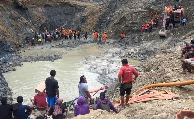 At Least Three Killed After Gold Mine Collapses Due To Landslide In Indonesia