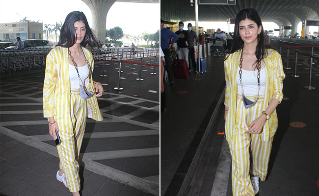 Sanjana Sanghi Takes Her Casual Pantsuit Into Spring With Sunny Florals And Stripes