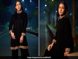 Sara Ali Khan Goes Back To Black In A Dazzling Embellished Ethnic Suit Sara Ali Khan Goes Back To Black In A Dazzling Embellished Ethnic Suit