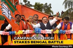 BJP Kicks Off Rath Yatra In Bengal, TMC Holds Bike Rally In Nadia District BJP Kicks Off Rath Yatra In Bengal, TMC Holds Bike Rally In Nadia District