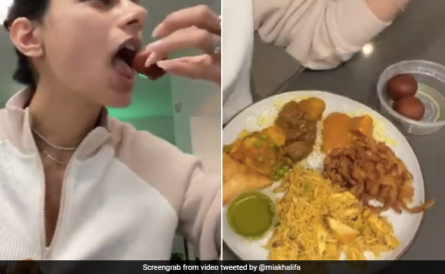 मिया खलीफा ने भारतीय हस्तियों को दिया जवाब, समोसा और गुलाब जामुन खाते हुए कही यह बात...देखें Video
