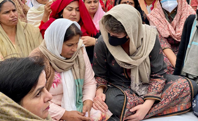 "He Was 25, My Son 20": Priyanka Gandhi Meets Family Of Farmer Who Died