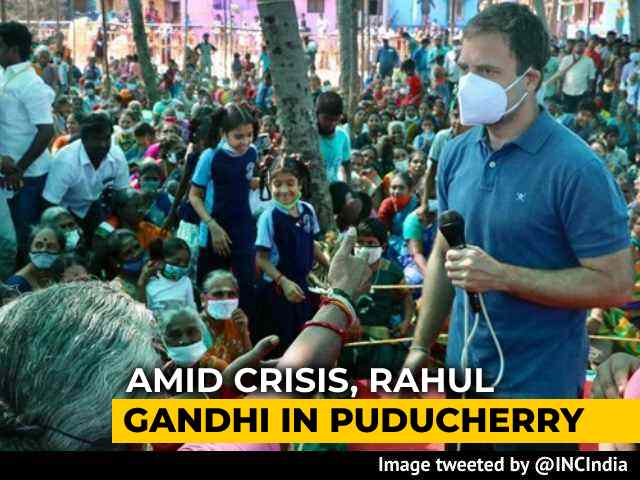 Amid Congress' Numbers Crisis, Rahul Gandhi In Puducherry Ahead Of Polls