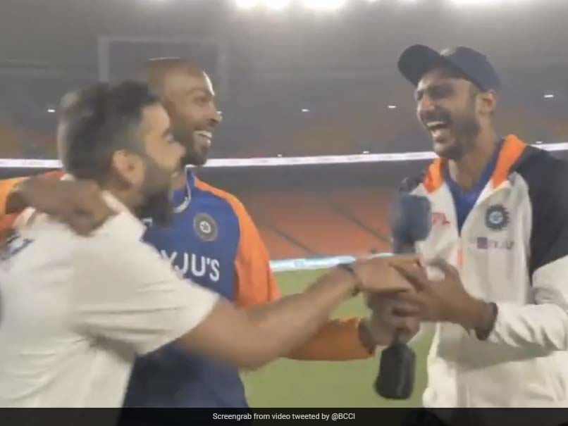 India vs England, 3rd Test: Virat Kohli Crashes Axar Patel's Interview With Hardik Pandya. Watch