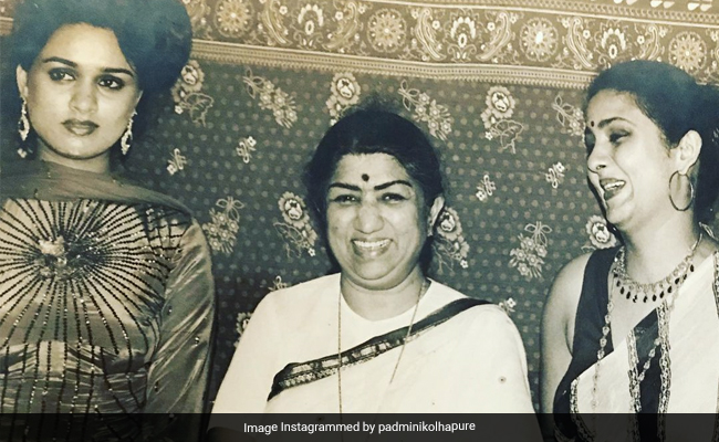 Lata Mangeshkar, Padmini Kolhapure And Leena Chandavarkar In A Beautiful Memory
