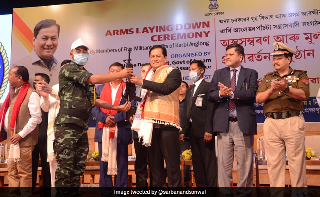 1,040 Militants Of 5 Outfits Surrender In Assam