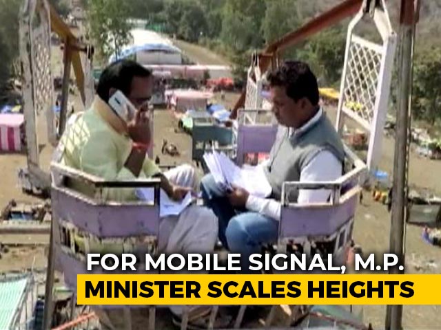 Madhya Pradesh Minister Climbs Atop 50-Foot High Swing For Phone Signal