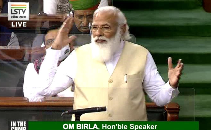 PM Modi Calls Congress "Divided", "Confused" As MPs Walk Out Of Lok Sabha