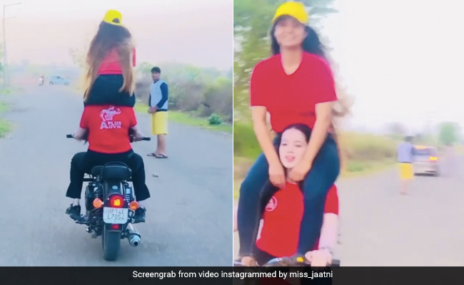Two Women Fined Rs 28,000 For Performing Stunts On Bike. Their Video Is Viral