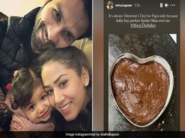 "It's Always Valentine's Day For Papa": Shahid Kapoor's Daughter Misha Bakes Cake. See Mira Rajput's Post "It's Always Valentine's Day For Papa": Shahid Kapoor's Daughter Misha Bakes Cake. See Mira Rajput's Post