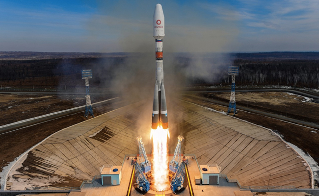 Russia Launches Soyuz Rocket Carrying Military Satellite: Report