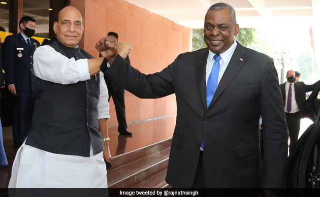 Rajnath Singh's 'Elbow Bump' With US Defense Secretary Lloyd Austin