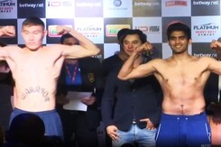 Vijender Singh, Artysh Lopsan Complete Official Weigh-In Ahead Of Big Showdown Vijender Singh, Artysh Lopsan Complete Official Weigh-In Ahead Of Big Showdown