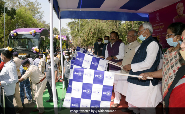 Nitish Kumar Launches Electric Bus Service In Bihar