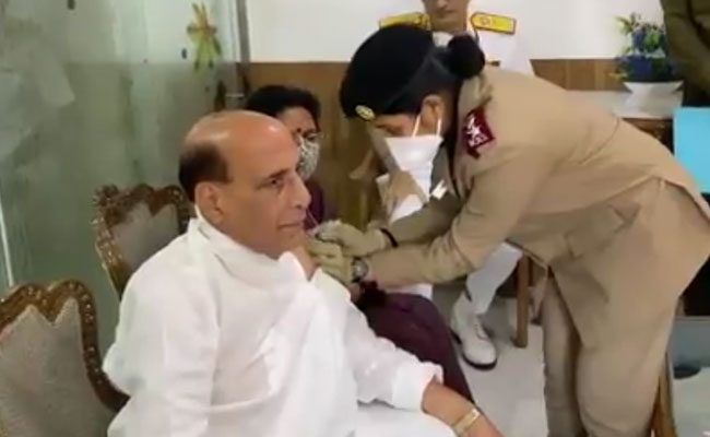 Watch: Defence Minister Rajnath Singh Gets Vaccine Jab At Army Hospital