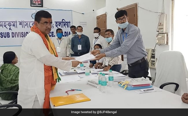 "I'm <i>Bhoomiputra</i>": BJP's Suvendu Adhikari Files Nomination From Nandigram