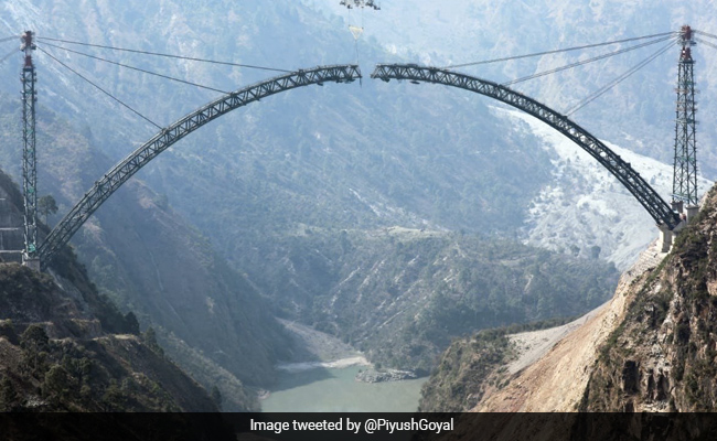 World's Highest Railway Bridge In J&K Completes A Construction Milestone