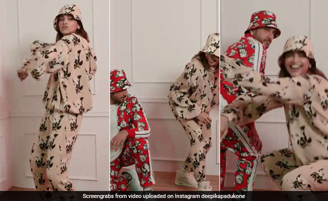 Deepika Padukone And Ranveer Singh Fashionably Twin In Their Printed Tracksuits