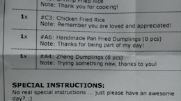 Restaurant Employee Surprised To See Sweet Notes With Online Delivery Order