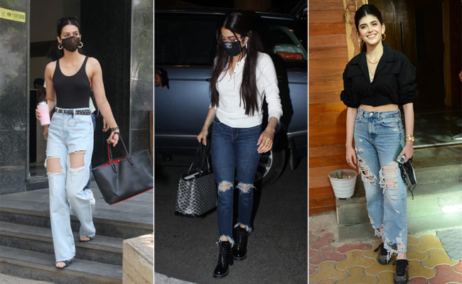 Janhvi Kapoor, Kriti Sanon, Sanjana Sanghi Make Distressed Jeans The New Dress Code