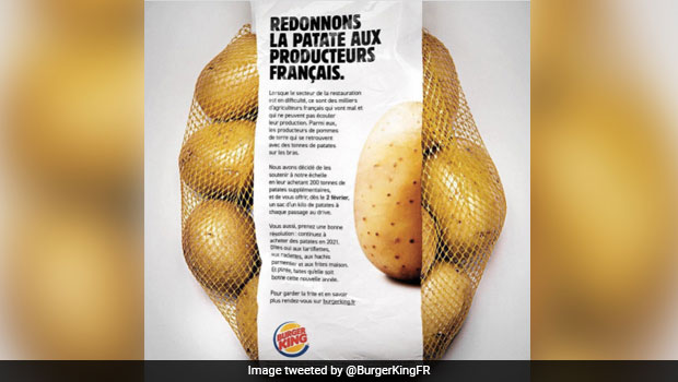 Burger King France Gave Away Free Potatoes To Customers; The Reason Will Impress You